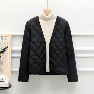 大衣内搭白鸭绒轻薄内胆羽绒服女短款薄款修身秋冬内穿女款外套