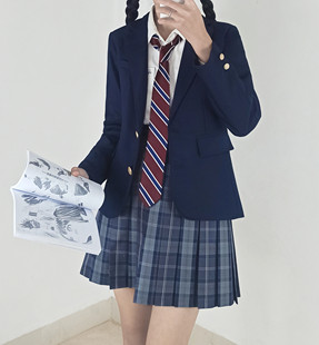校供单排扣女生西装 木村叔jk日系制服女大学生黑色西服外套春秋季