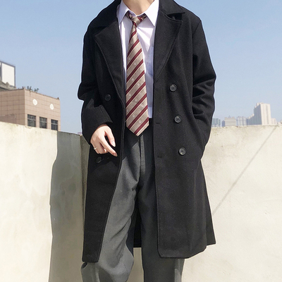 木村叔日系双排扣西装毛呢大衣