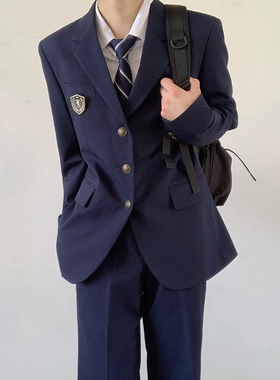 木村叔dk日系制服黑色西装外套男学生班服正装职业西服西裤子套装