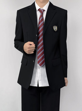 木村叔dk日系黑色西服外套男春秋季原创学院风学生正版西服西裤