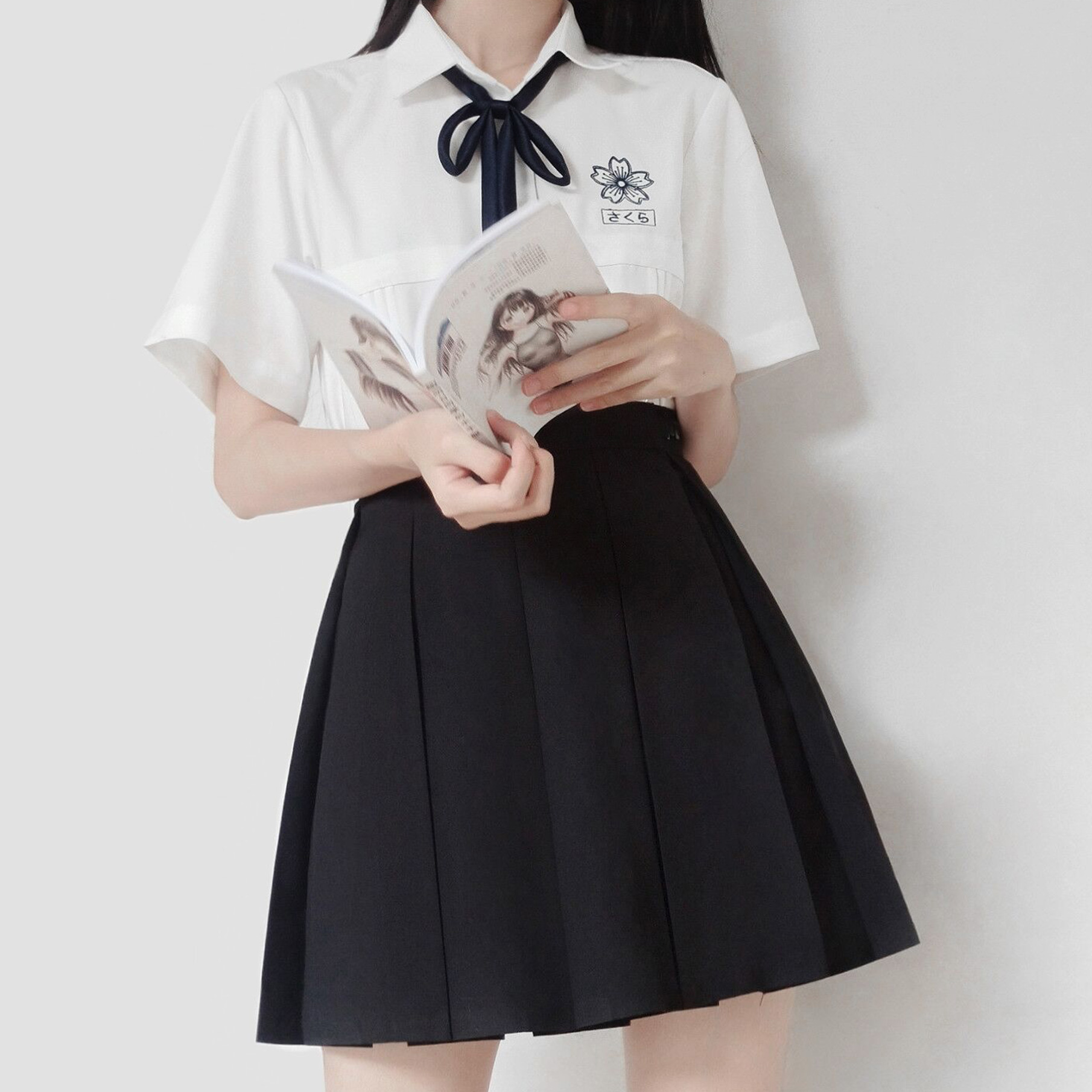 木村叔JK制服学院风箱褶裙图片