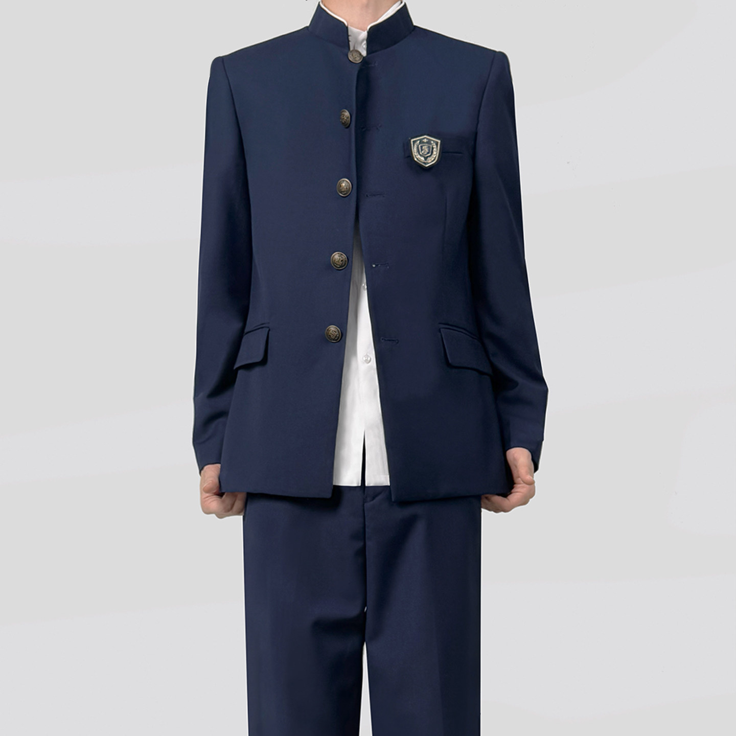 木村叔新中式诘襟男西服套装春秋图片