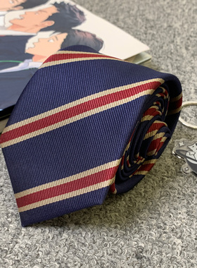 木村叔dk日系三色红蓝黄条纹领带学院风校供感衬衫制服jk领带小物