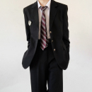 子套装 职业西服西裤 外套男学生班服正装 木村叔dk日系制服黑色西装