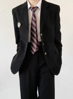 木村叔dk日系制服黑色西装外套男学生班服正装职业西服西裤子套装