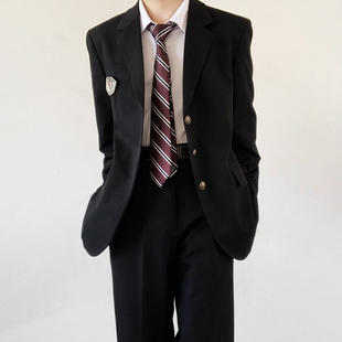 木村叔dk日系制服黑色西装外套男学生班服正装职业西服西裤子套装
