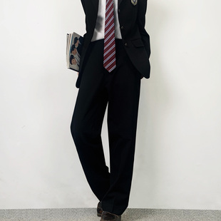 木村叔dk日系黑色西装裤女生学院风秋季校供感直筒正装西裤长裤子