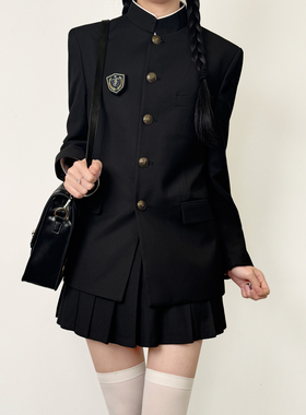 木村叔jk原创诘襟西服外套春秋季学院风立领西服女学生校供感制服