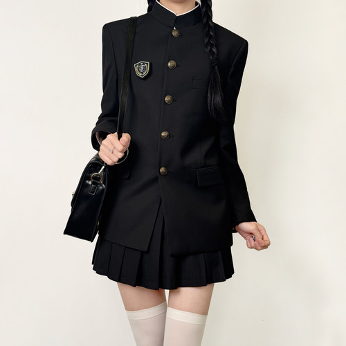 木村叔jk原创诘襟西服外套春秋季学院风立领西服女学生校供感制服