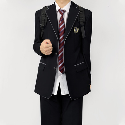 dk日系黑色西服外套男春秋季