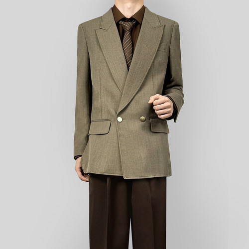 木村叔dk制服复古西装男秋季原创设计侧中开叉小众高级感西服外套