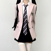 木村叔dk日系原创浅粉色西服外套女生春秋季 学院风校供感西装 制服