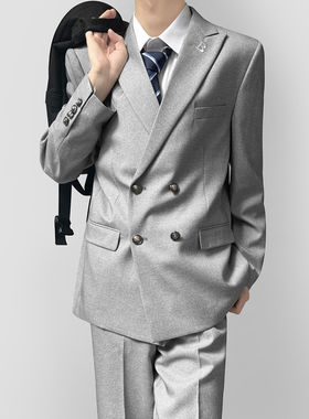 木村叔日系灰色西服外套正装西装