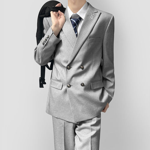 木村叔日系灰色西服外套正装西装