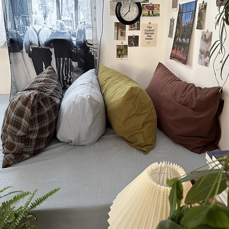 深色系 耐脏枕套 全棉条纹格子男生枕头套 48*74纯棉学生宿舍枕套,床上用品,枕套,淘宝优惠券,粉丝福利购,淘宝优惠卷