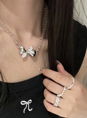 冰凉水晶珠子项链高级感ins颈链