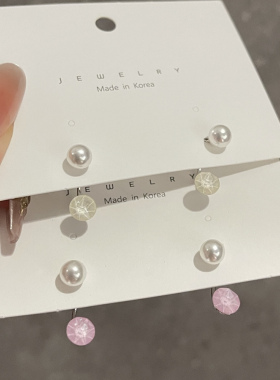 银针华子水晶耳环前后2戴耳钉