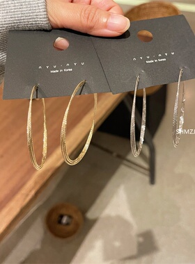 网红一枝楠楠同款绞丝银耳饰