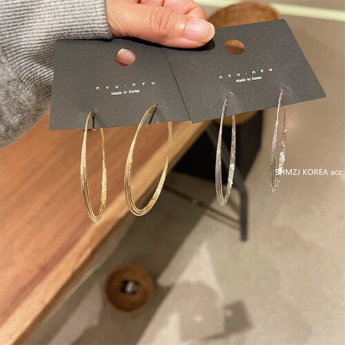 网红一枝楠楠同款绞丝银耳饰