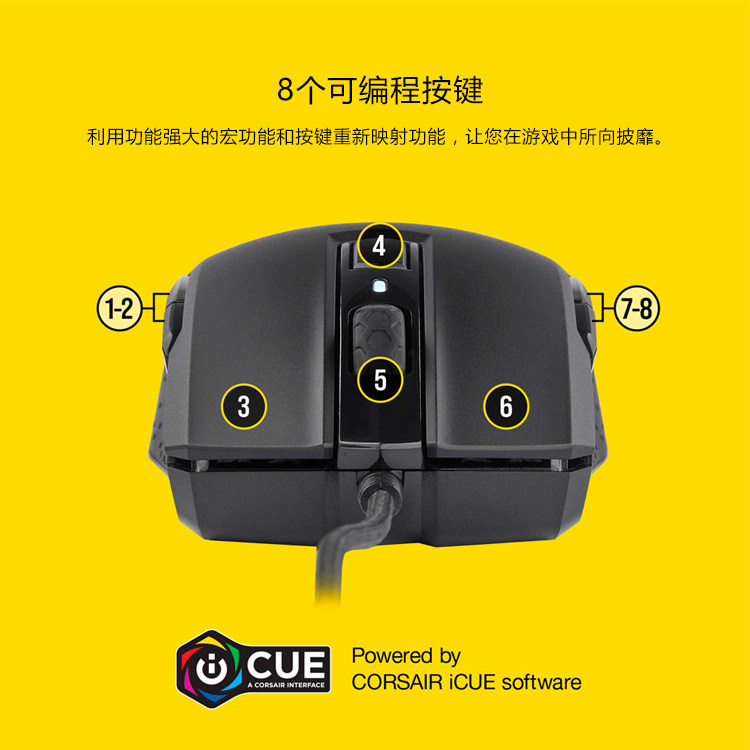CORSAIR M55 마우스 RGB SYMPHONY PRO 게임 오피스 ICUE 조명 동기화 백라이트 프로그래밍 가능