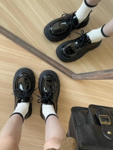 小sun家 英伦风复古厚底百搭系带小皮鞋女2026加绒日系jk配裙子夏