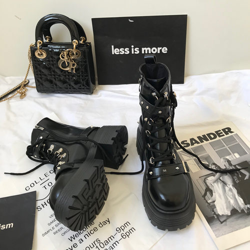 厚底增高短靴春秋jk单靴子女