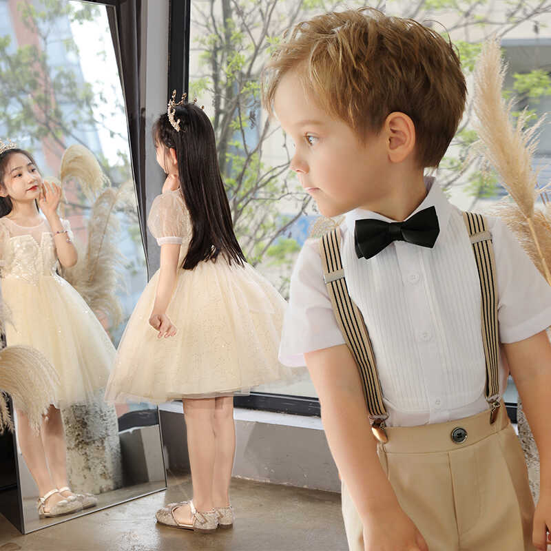 儿童六一合唱演出服小学生朗诵表演服幼儿园男孩毕业服女童蓬蓬裙
