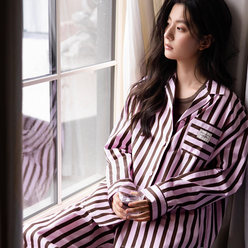 贝妍睡衣女春秋莫代尔棉家居服