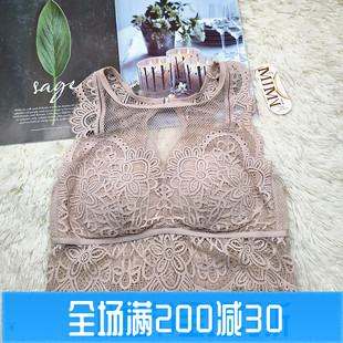美佳美侬性感蕾丝网纱打底美背文胸抹胸式防走光背心式内衣M85916