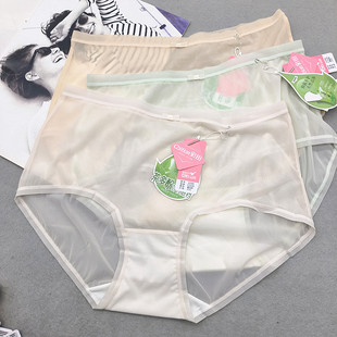 彩田内裤 女中腰32585超细纤维轻薄透气高腰32586冰丝速干茶多酚裆