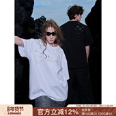 FORNINES设计感刺绣纯棉短袖 打底衫 T恤男女情侣上衣潮牌夏季 半袖