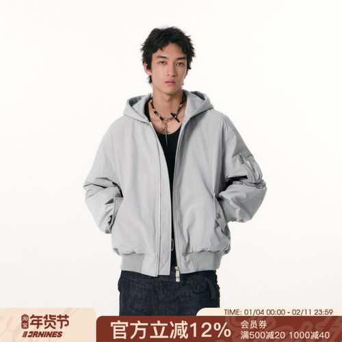 FORNINES简约连帽棉服男款工装外套女冬季夹克棉衣情侣棉袄防寒服