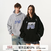 FORNINES贴布刺绣重磅加绒卫衣男女春秋情侣装 潮牌外套 上衣连帽衫