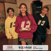 休闲外套 连帽衫 FORNINES重磅酒红色卫衣男女情侣装 潮牌衣服春秋款