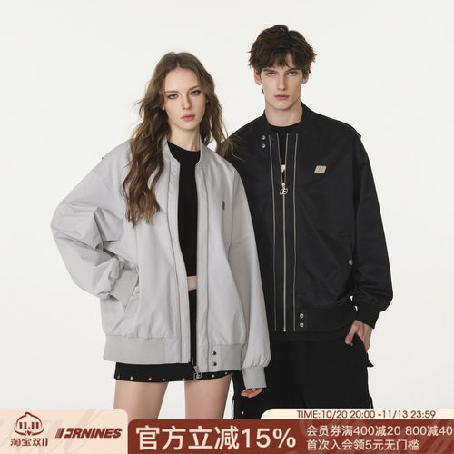 FORNINES防泼水双拉链夹克