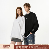 上衣宽松内搭打底衫 FORNINES刺绣重磅圆领卫衣男款 秋冬情侣长袖 女