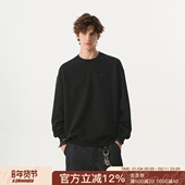 休闲长袖 FORNINES重磅华夫格卫衣男宽松打底衫 春季 圆领内搭上衣女