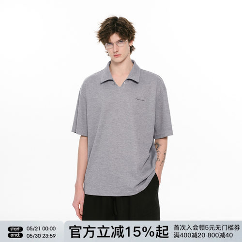 FORNINES华夫格短袖polo衫男女情侣上衣潮牌夏季重磅半袖翻领T恤