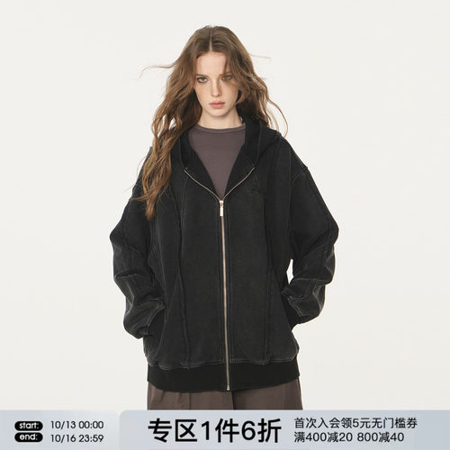 FORNINES美式复古做旧洗水卫衣