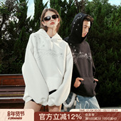 FORNINES星星刺绣重磅卫衣男女情侣潮牌秋冬加绒连帽衫 美式 厚外套