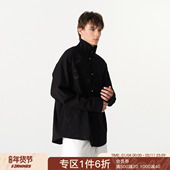 FORNINES国风水墨印花立领新中式 上衣黑外套 男女潮牌春季 长袖 衬衫