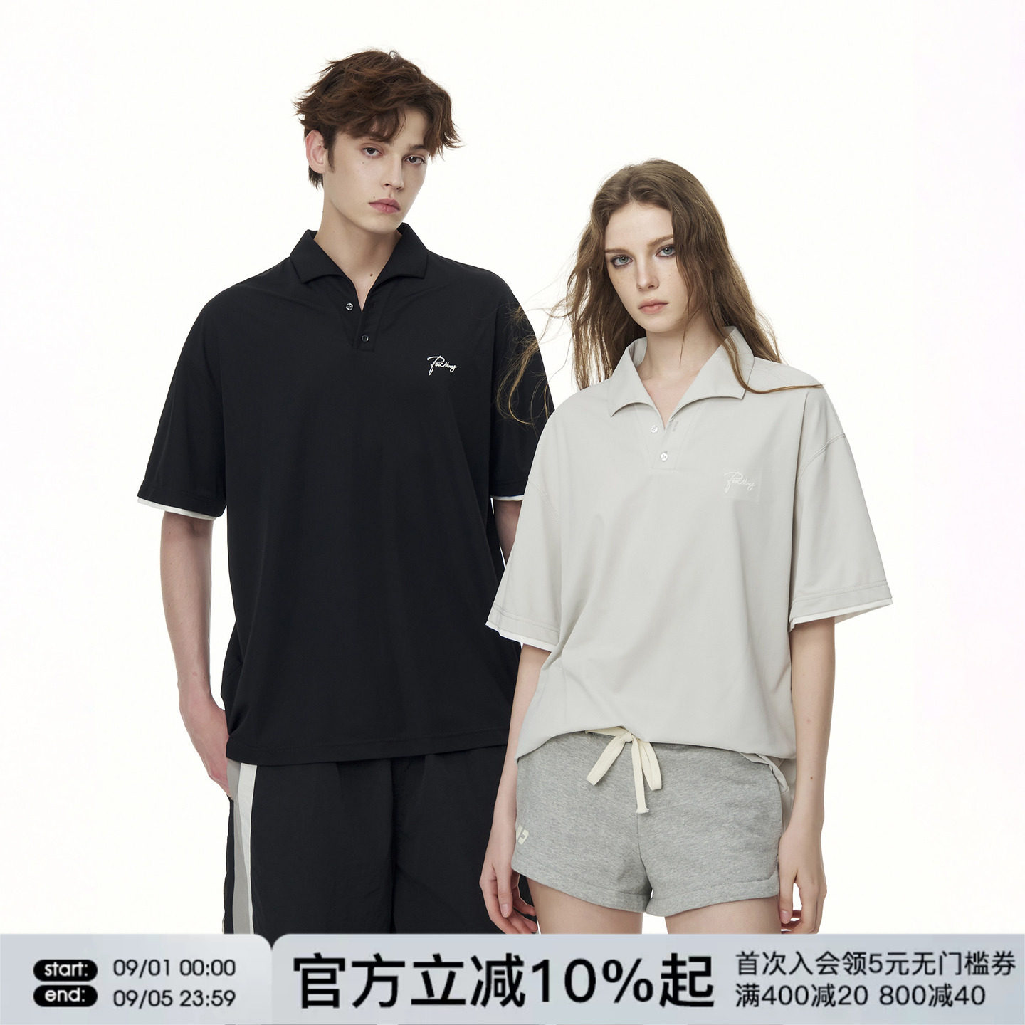 FORNINES凉感速干短袖POLO衫男女情侣上衣夏防晒翻领半袖运动T恤图片