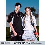 polo衫 半袖 男女情侣装 美式 T恤 潮牌夏季 FORNINES重磅270g拼接短袖