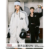 FORNINES拼接刺绣麂皮绒立领夹克男女情侣运动服潮牌春秋美式 外套