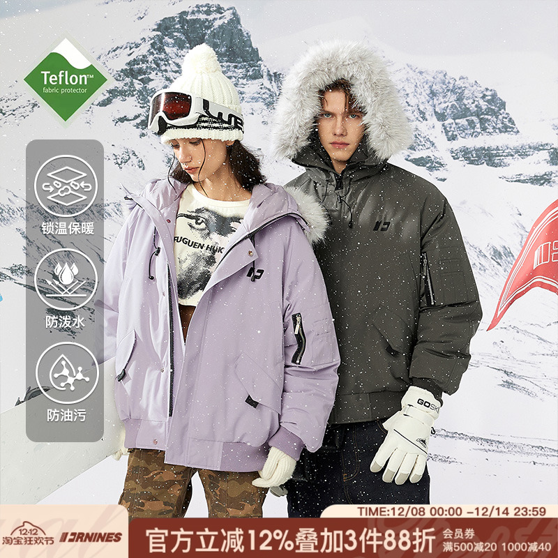 FORNINES三防美式派克毛领棉服