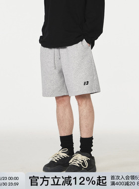 FORNINES刺绣重磅运动短裤男夏季休闲裤子重磅五分裤直筒宽松卫裤