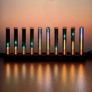LED频谱灯拾音拟辉光频谱氛围灯声控音乐频谱电竞房桌面节奏灯
