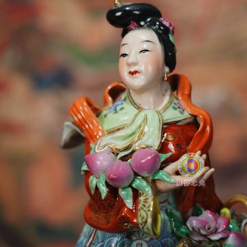 手工书房摆件陶瓷祝寿祝福清代风