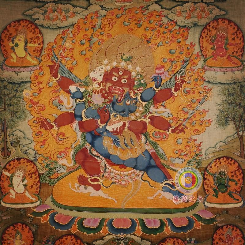 原尺寸 复刻 西藏唐卡:密宗 本尊 马头明王 码头金刚 可装裱